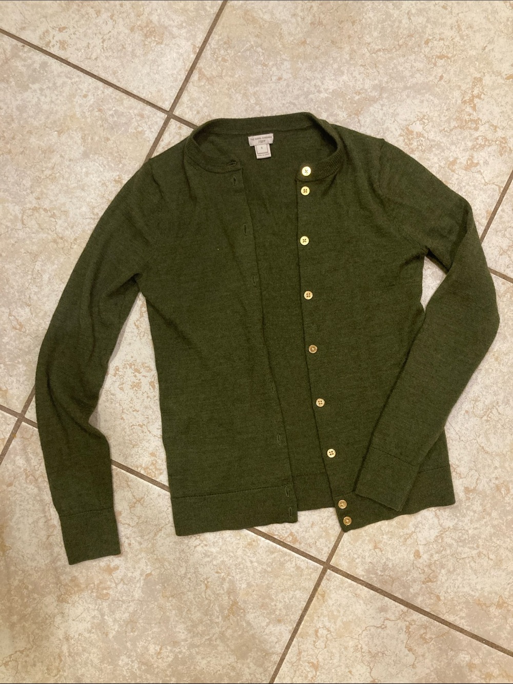 J. Crew Olive Green Button-Front Women's Cardigan